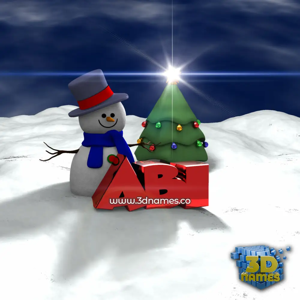 abi in Happy Xmas style - 3D name wallpaper