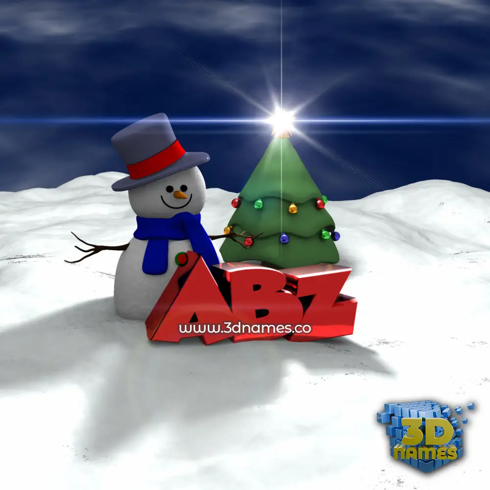 abz in Happy Xmas style - 3D name wallpaper