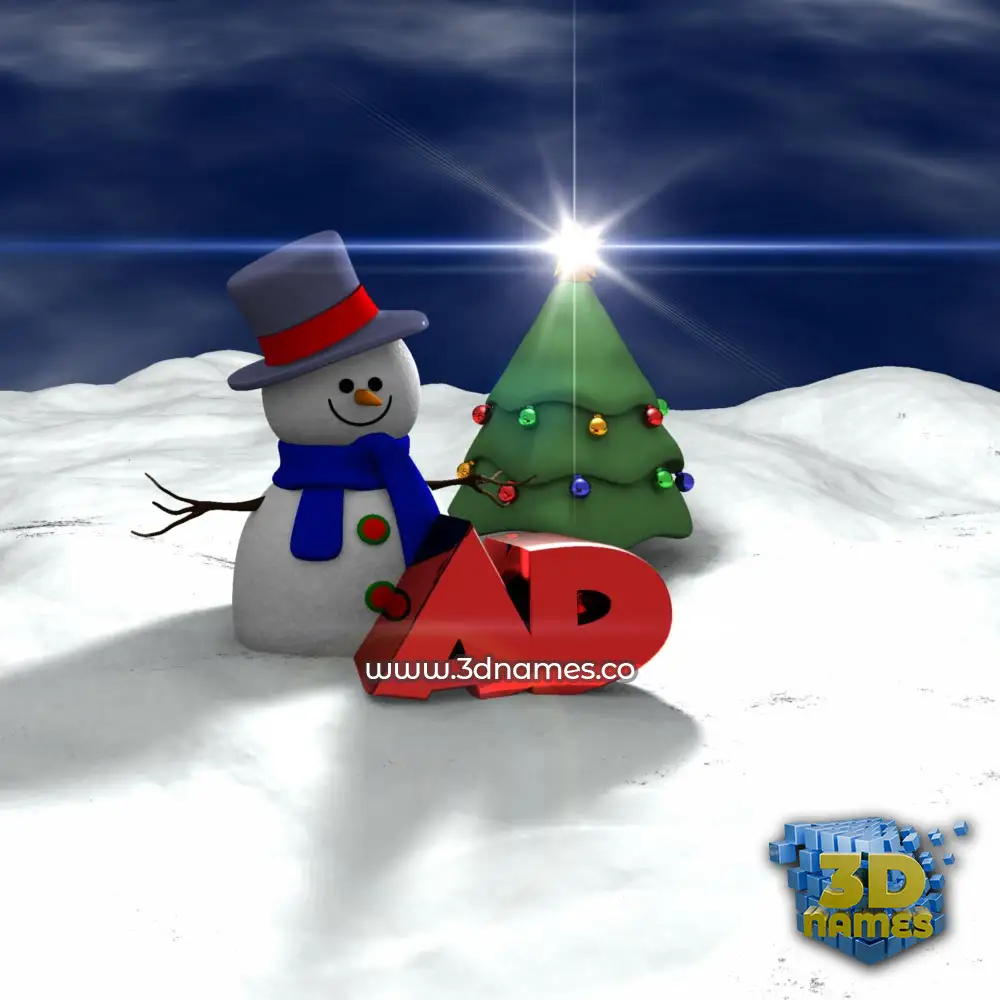 ad in Happy Xmas style - 3D name wallpaper