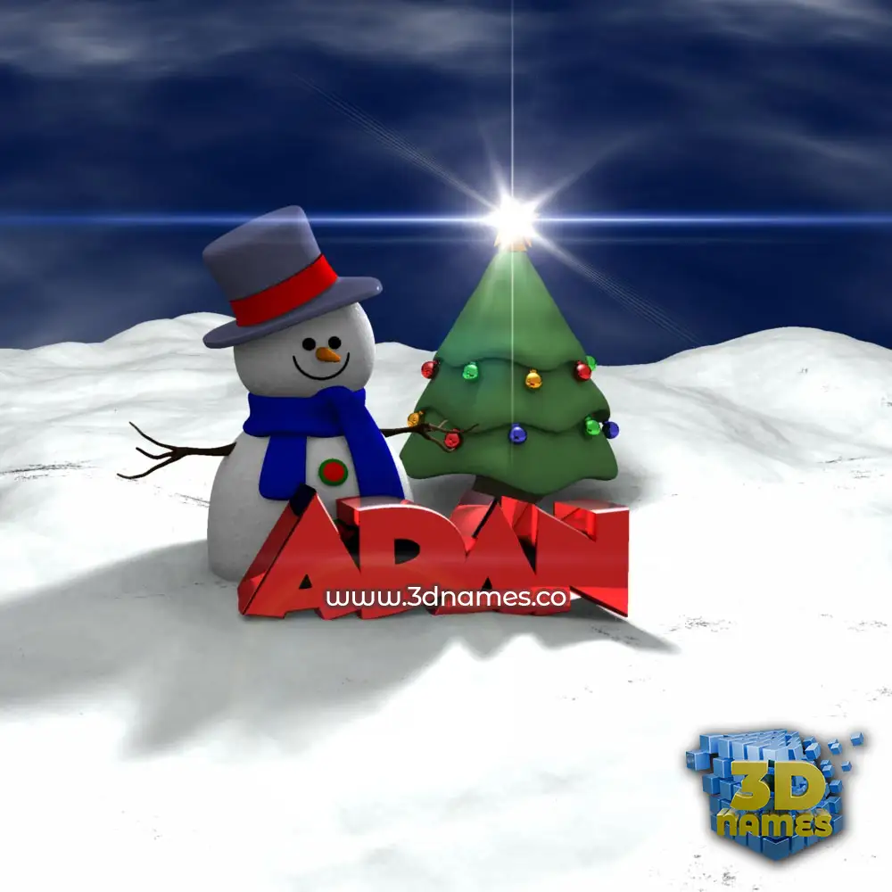 adan in Happy Xmas style - 3D name wallpaper