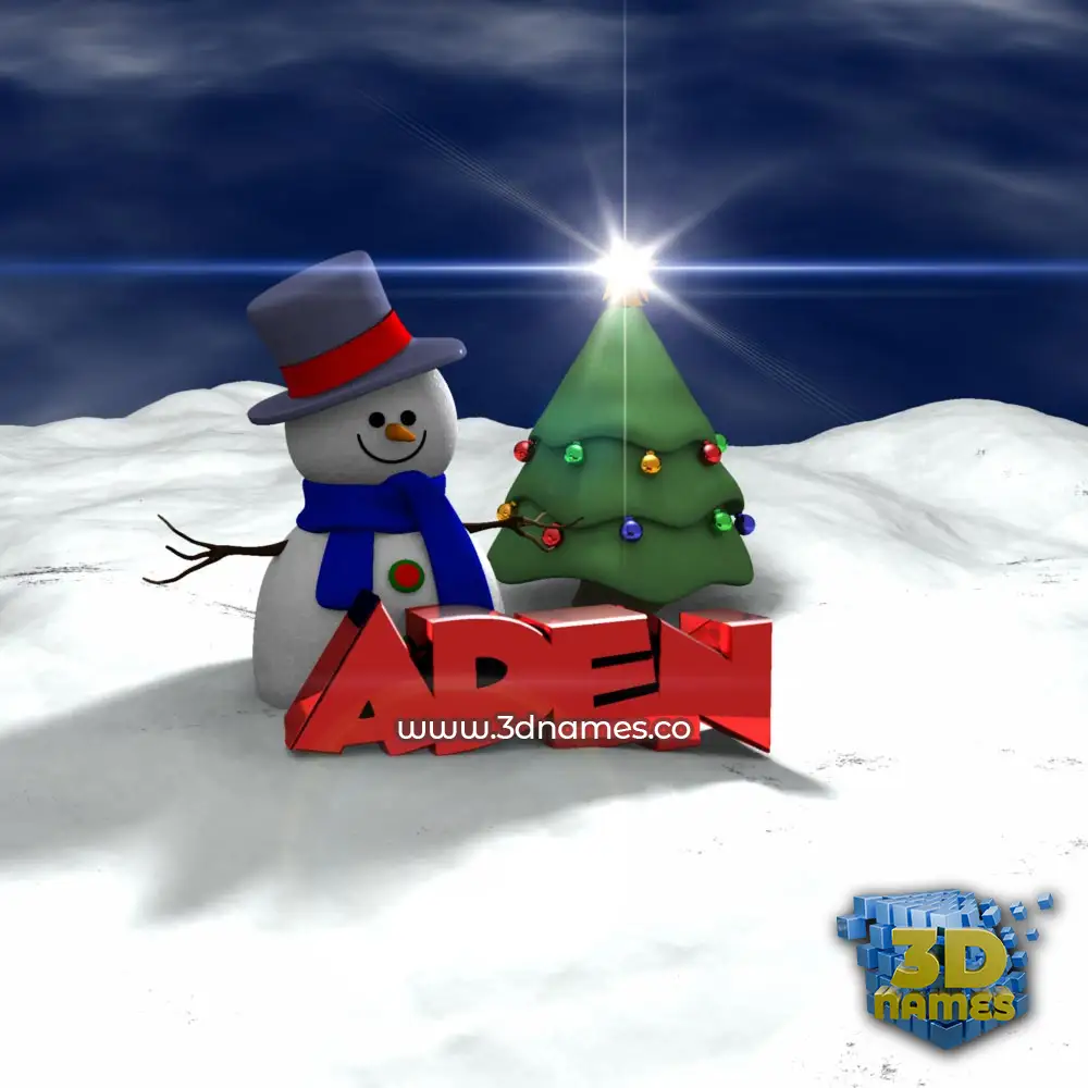 aden in Happy Xmas style - 3D name wallpaper