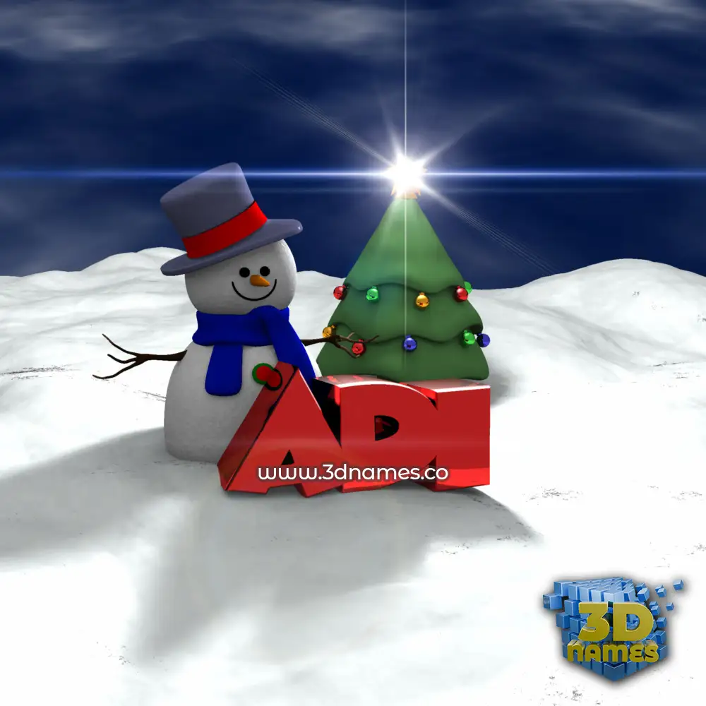 adi in Happy Xmas style - 3D name wallpaper