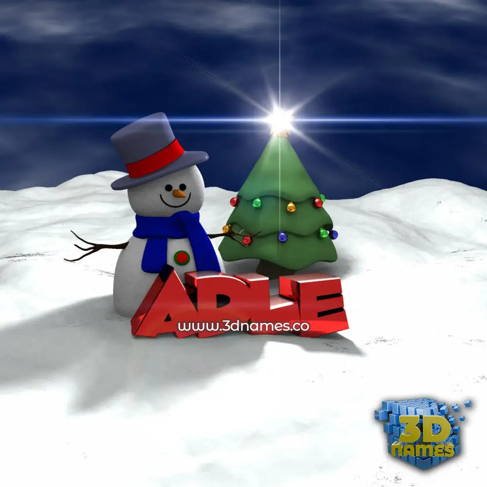 adle in Happy Xmas style - 3D name wallpaper