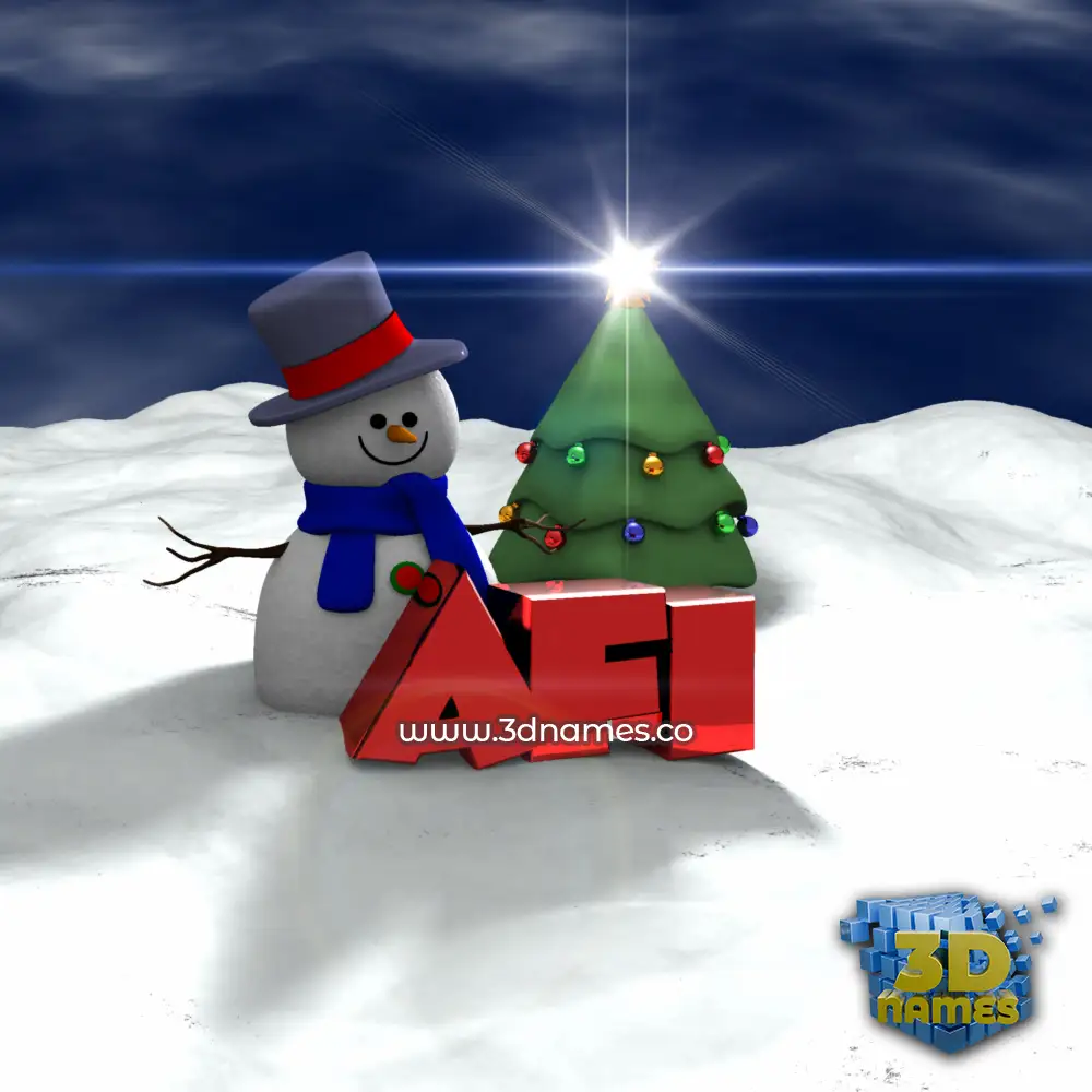 afi in Happy Xmas style - 3D name wallpaper