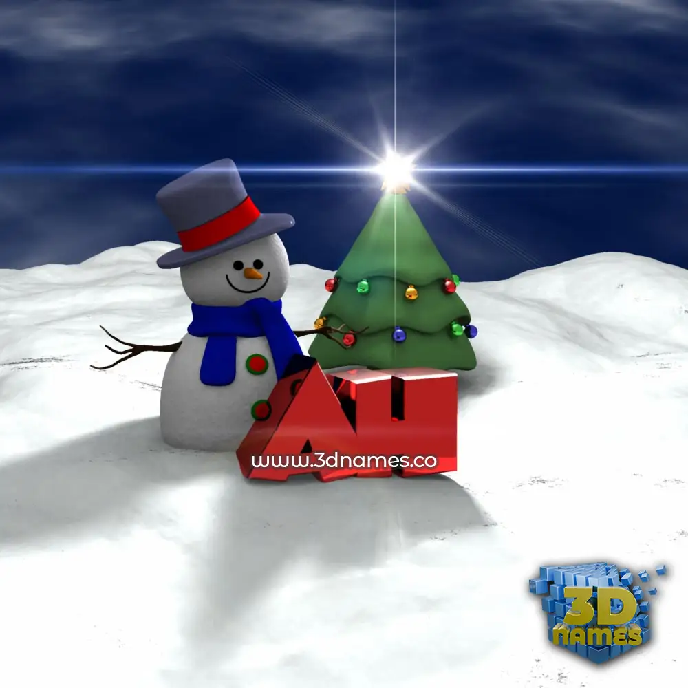 ah in Happy Xmas style - 3D name wallpaper
