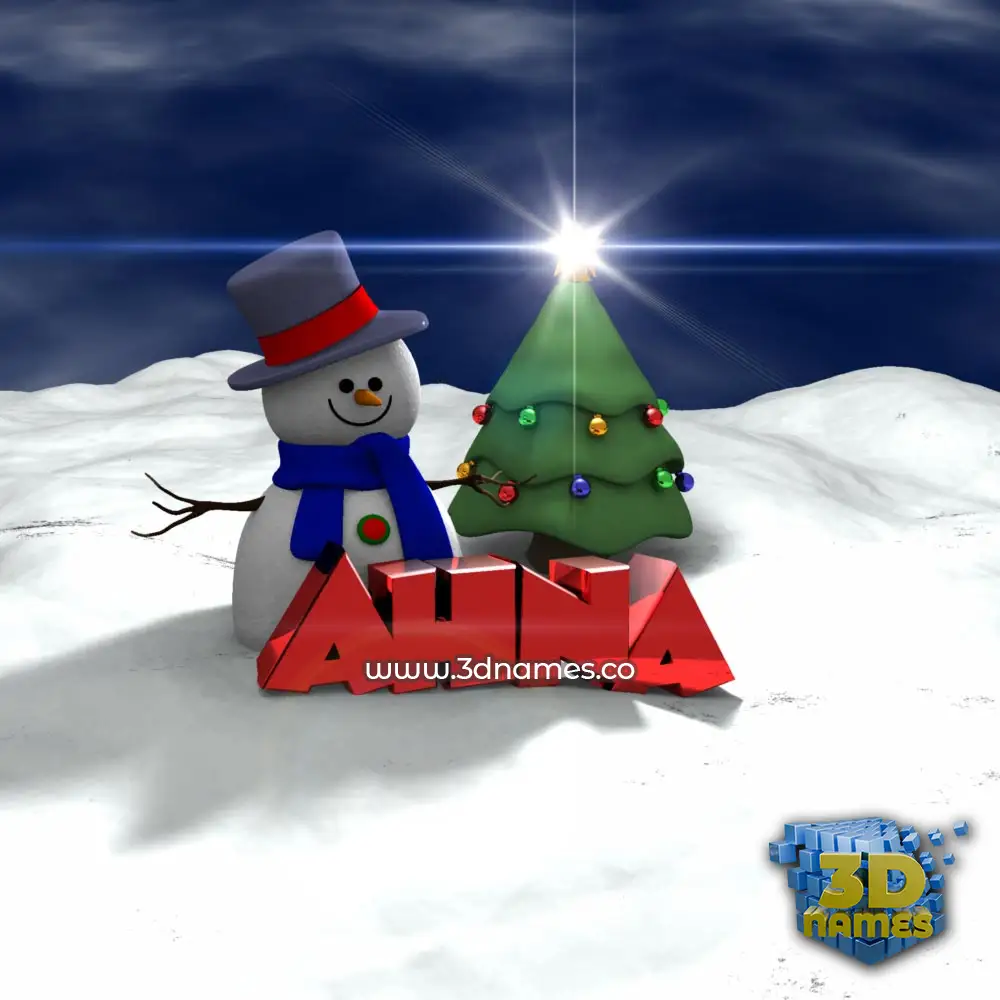 ahna in Happy Xmas style - 3D name wallpaper