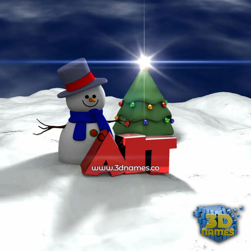 ait in Happy Xmas style - 3D name wallpaper