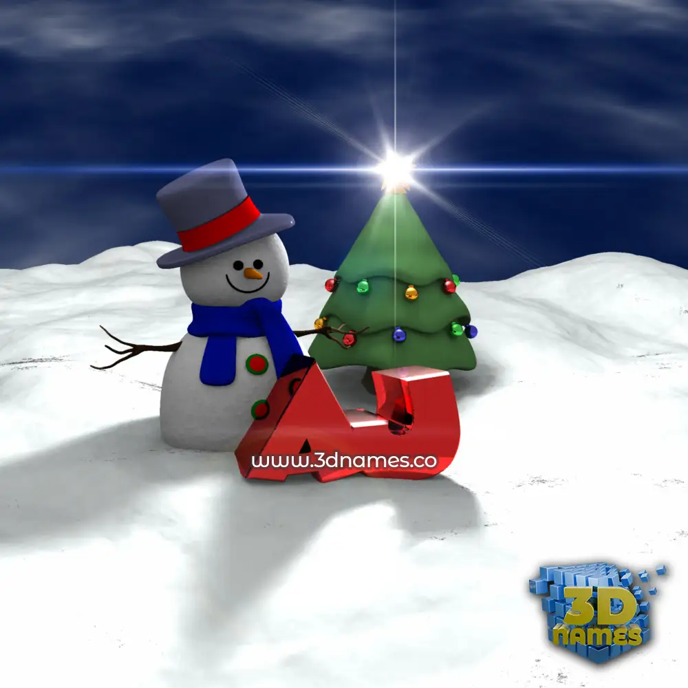 aj in Happy Xmas style - 3D name wallpaper