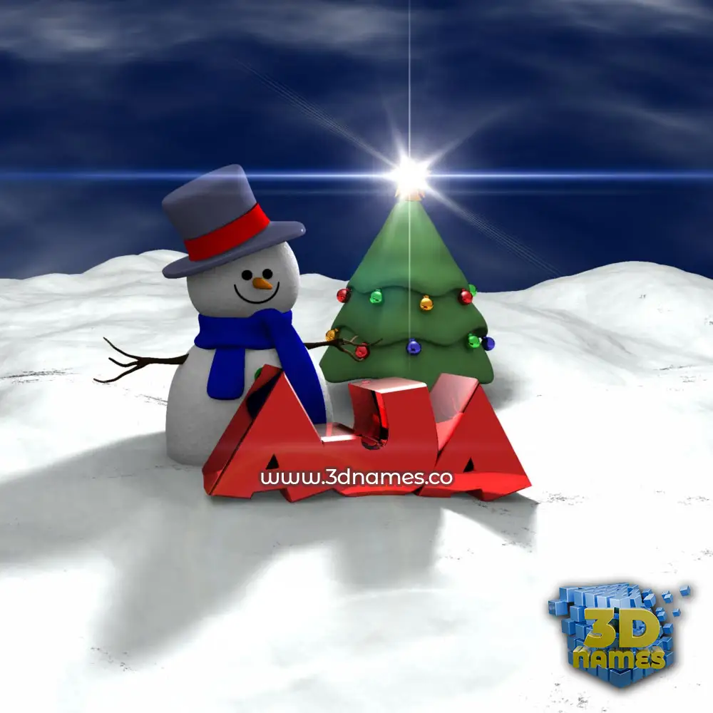 aja in Happy Xmas style - 3D name wallpaper