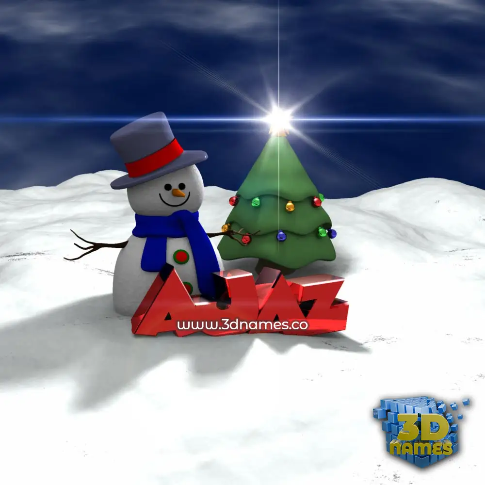 ajaz in Happy Xmas style - 3D name wallpaper