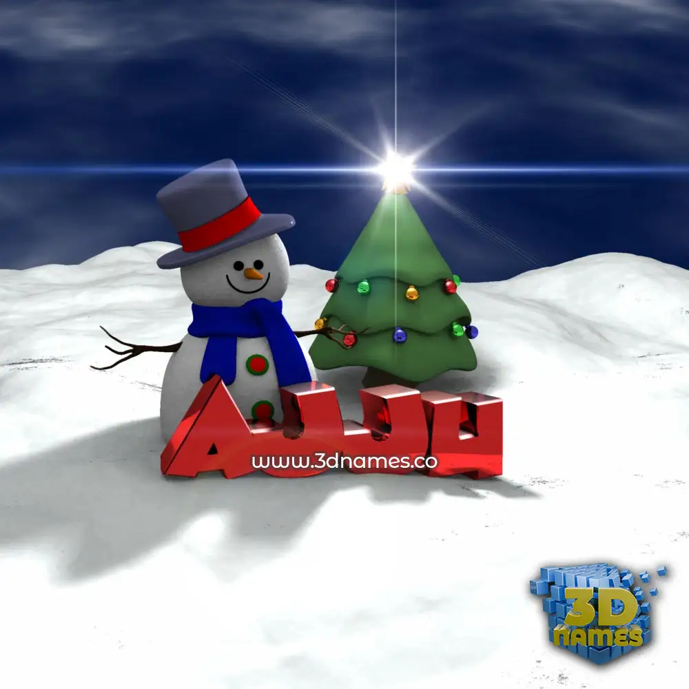 ajju in Happy Xmas style - 3D name wallpaper