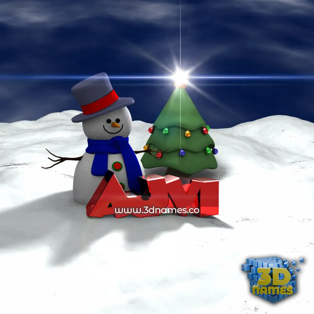 ajvi in Happy Xmas style - 3D name wallpaper