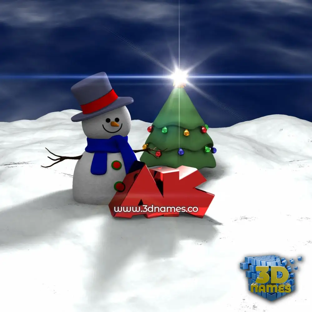 ak in Happy Xmas style - 3D name wallpaper