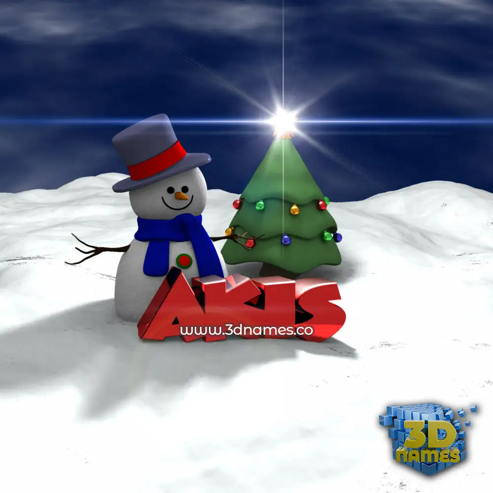 akis in Happy Xmas style - 3D name wallpaper