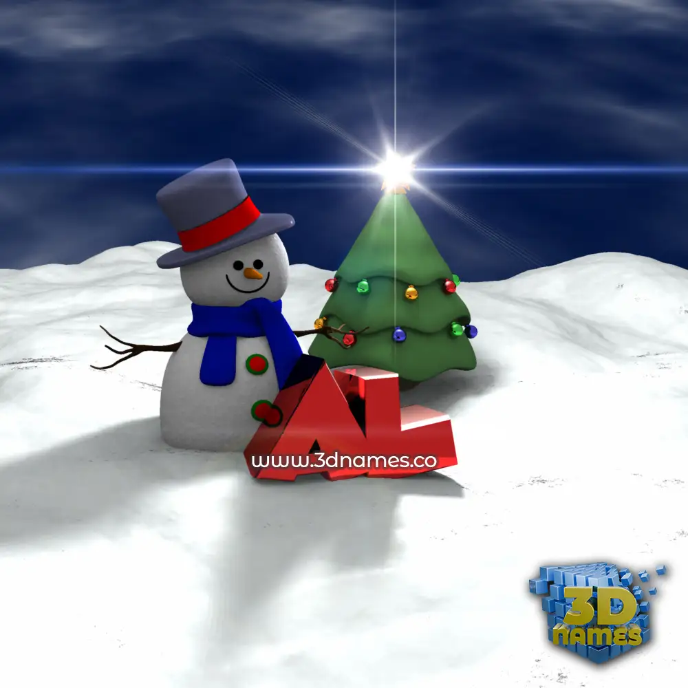 al in Happy Xmas style - 3D name wallpaper