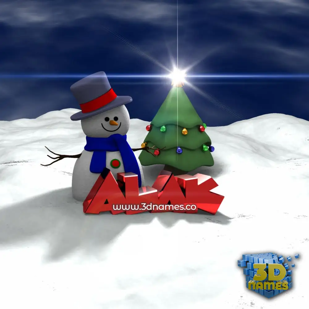 alak in Happy Xmas style - 3D name wallpaper