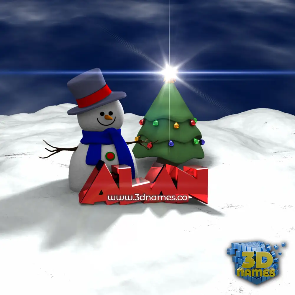alan in Happy Xmas style - 3D name wallpaper