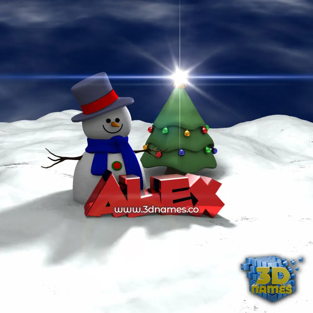 alex in Happy Xmas style - 3D name wallpaper