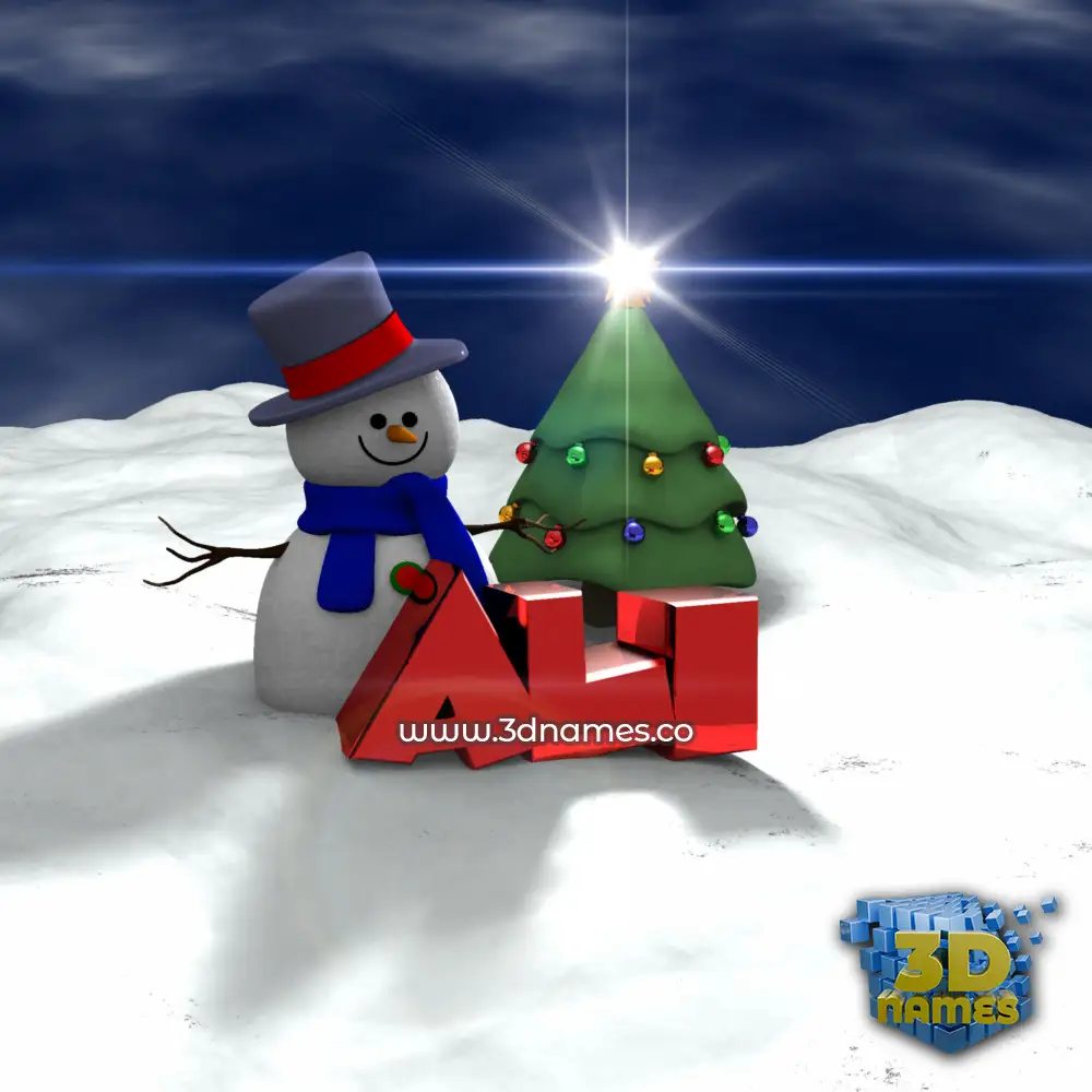 ali in Happy Xmas style - 3D name wallpaper