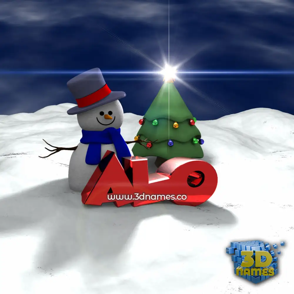 alo in Happy Xmas style - 3D name wallpaper