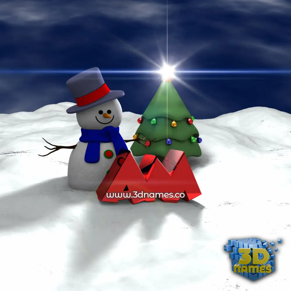 am in Happy Xmas style - 3D name wallpaper