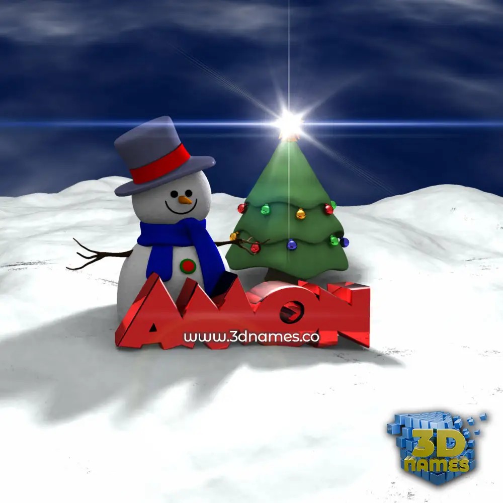 amon in Happy Xmas style - 3D name wallpaper