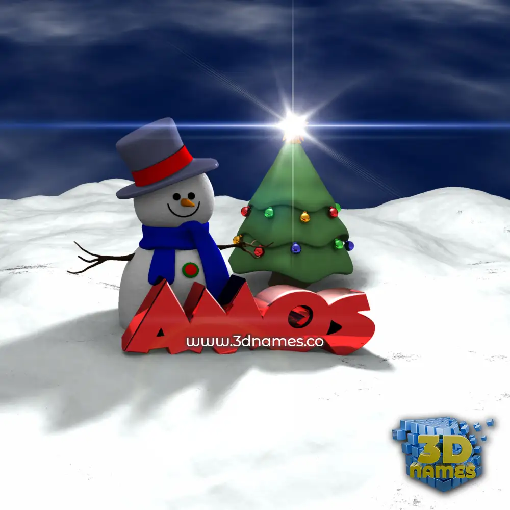 amos in Happy Xmas style - 3D name wallpaper