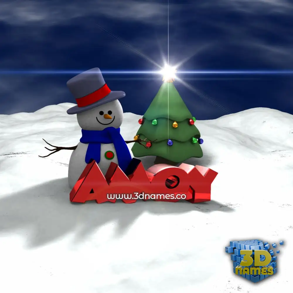 amoy in Happy Xmas style - 3D name wallpaper