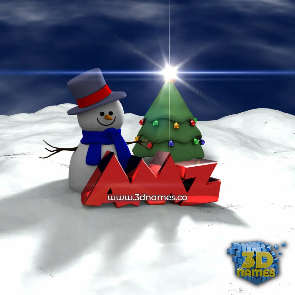 amz in Happy Xmas style - 3D name wallpaper