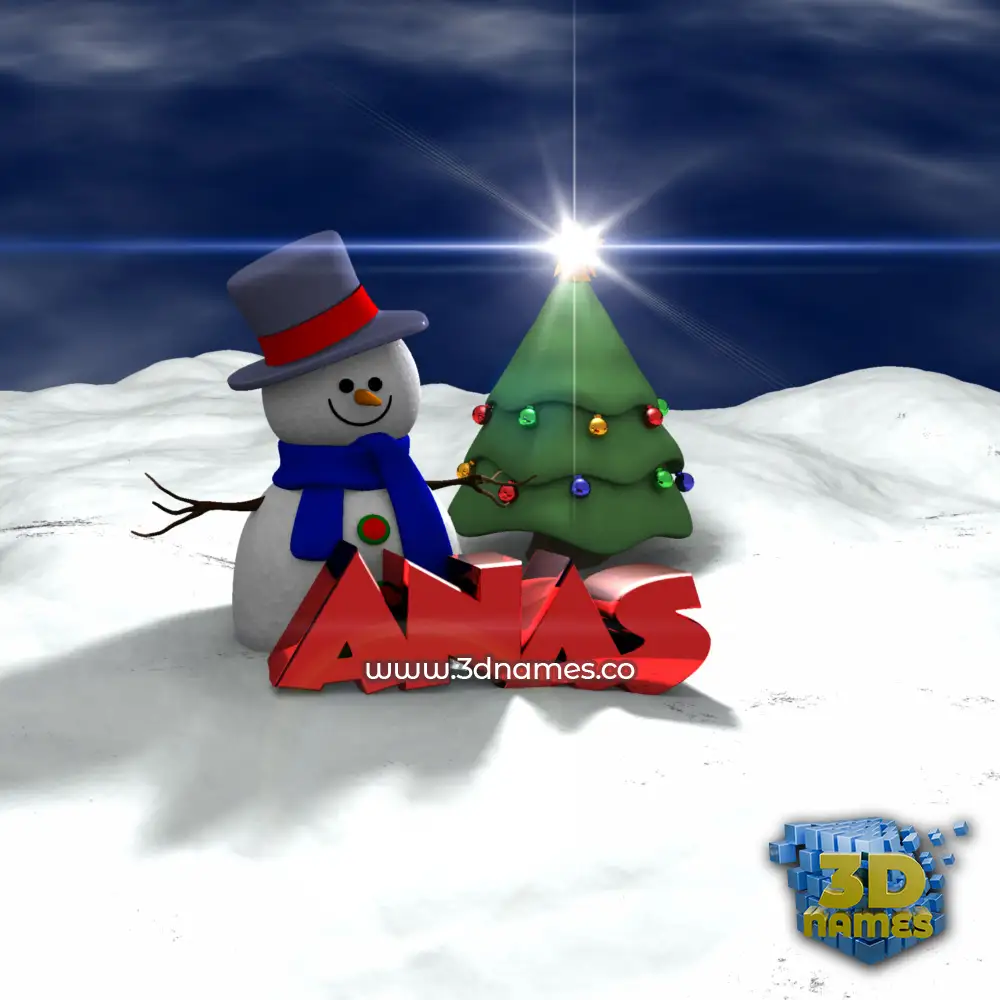 anas in Happy Xmas style - 3D name wallpaper