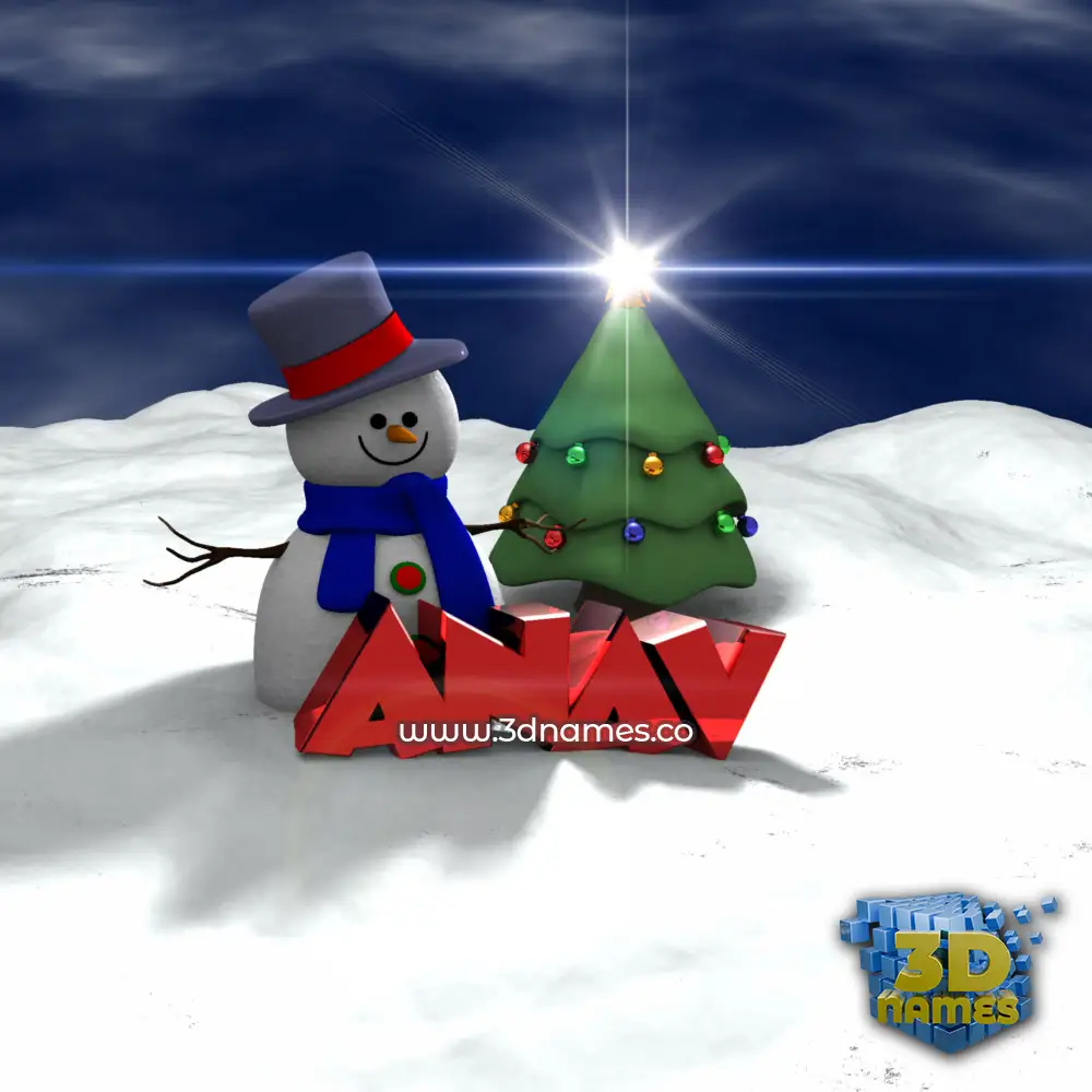 anav in Happy Xmas style - 3D name wallpaper