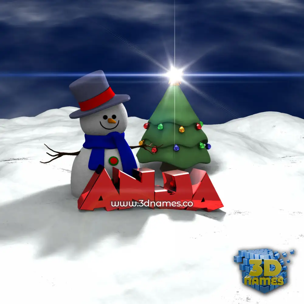 anja in Happy Xmas style - 3D name wallpaper