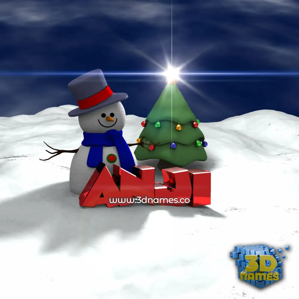 anji in Happy Xmas style - 3D name wallpaper