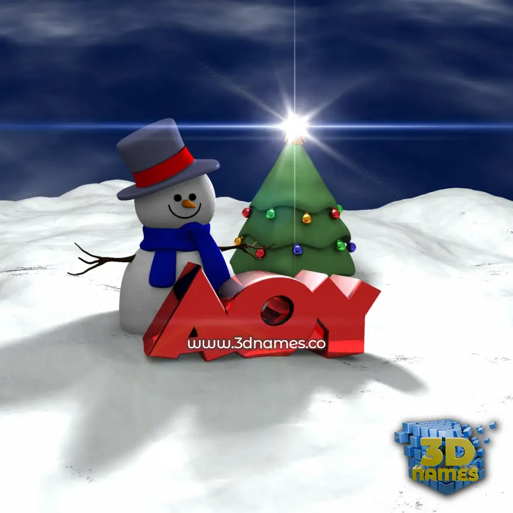 aoy in Happy Xmas style - 3D name wallpaper