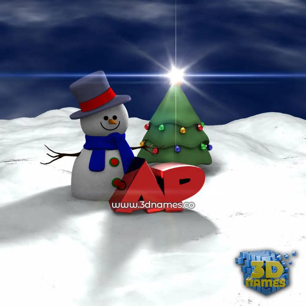 ap in Happy Xmas style - 3D name wallpaper