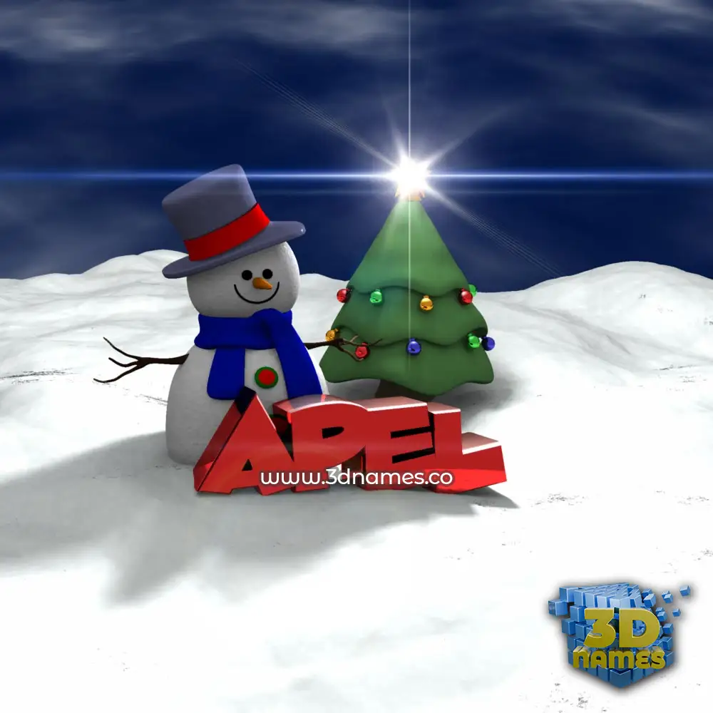 apel in Happy Xmas style - 3D name wallpaper