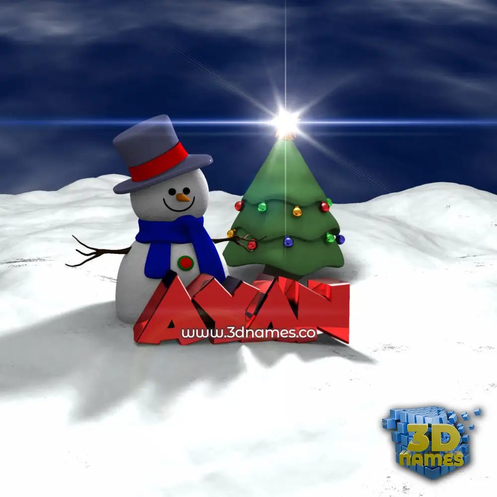 ayan in Happy Xmas style - 3D name wallpaper