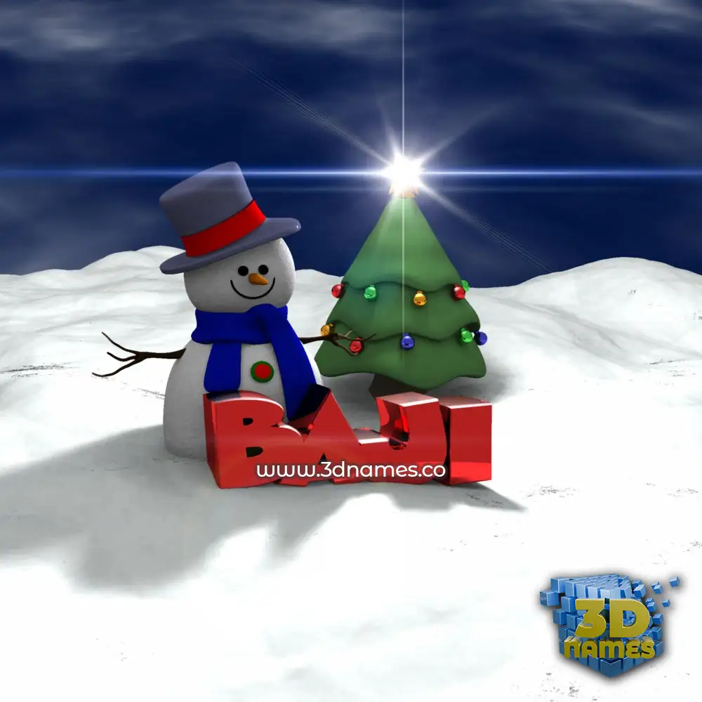 baji in Happy Xmas style - 3D name wallpaper
