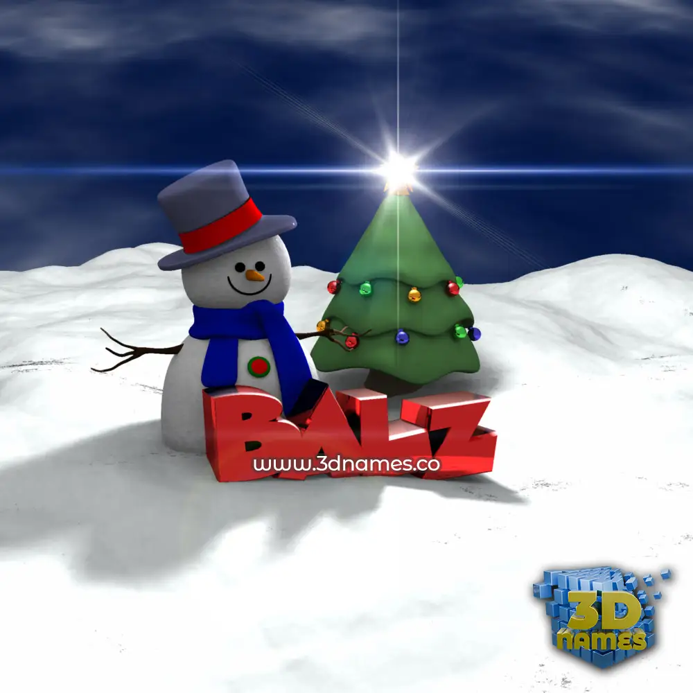 balz in Happy Xmas style - 3D name wallpaper