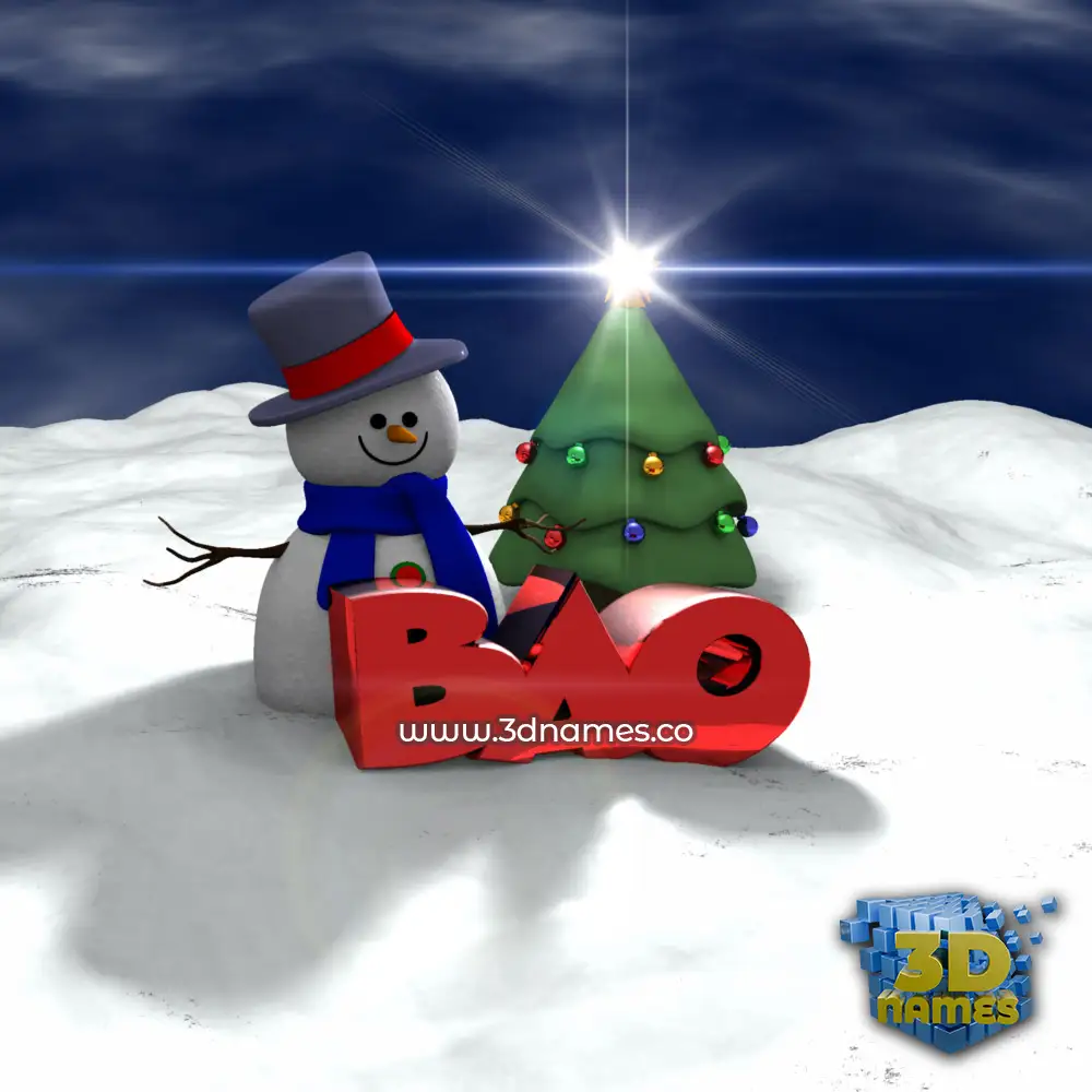 bao in Happy Xmas style - 3D name wallpaper