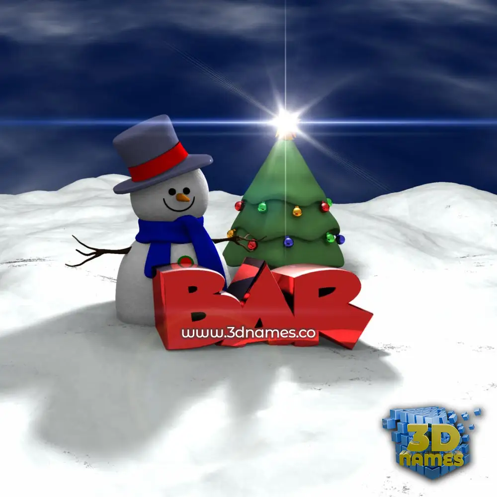 bar in Happy Xmas style - 3D name wallpaper