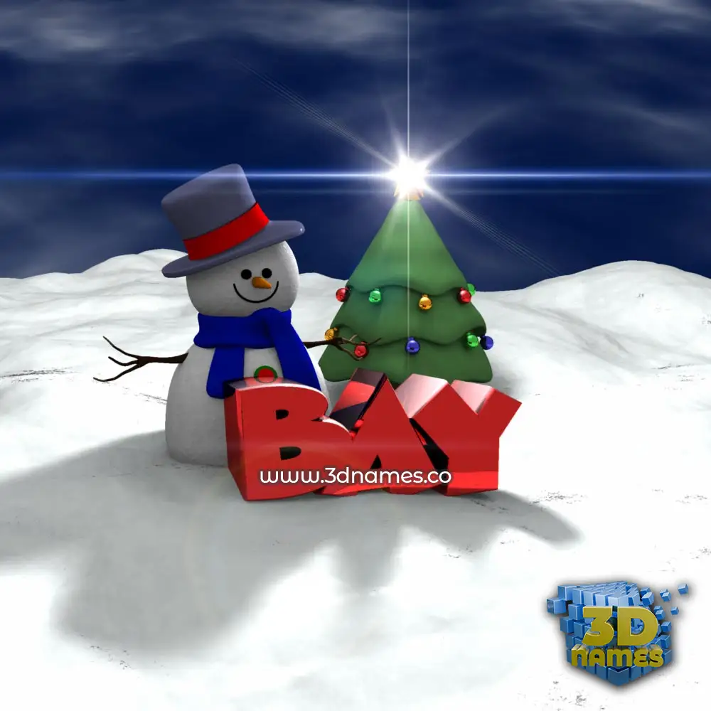 bay in Happy Xmas style - 3D name wallpaper