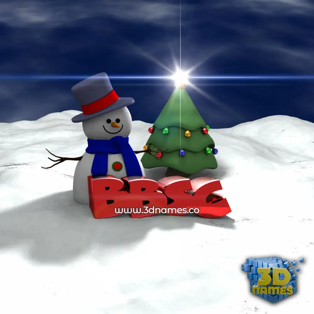 bbsc in Happy Xmas style - 3D name wallpaper