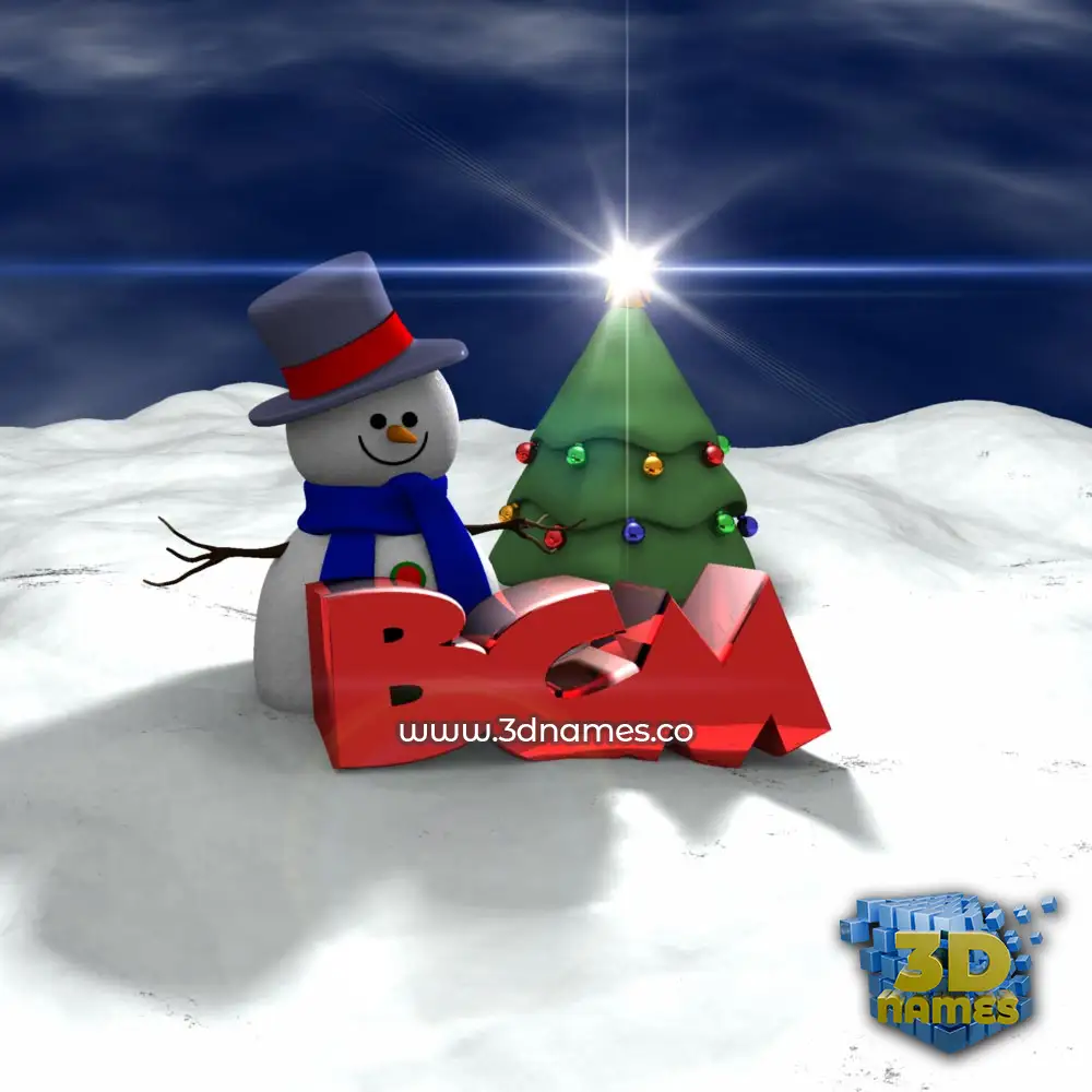 bcm in Happy Xmas style - 3D name wallpaper