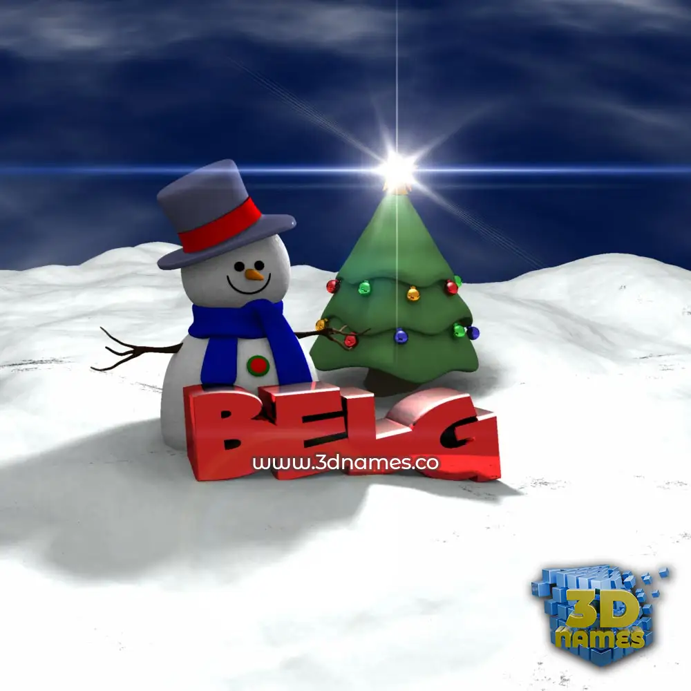 belg in Happy Xmas style - 3D name wallpaper