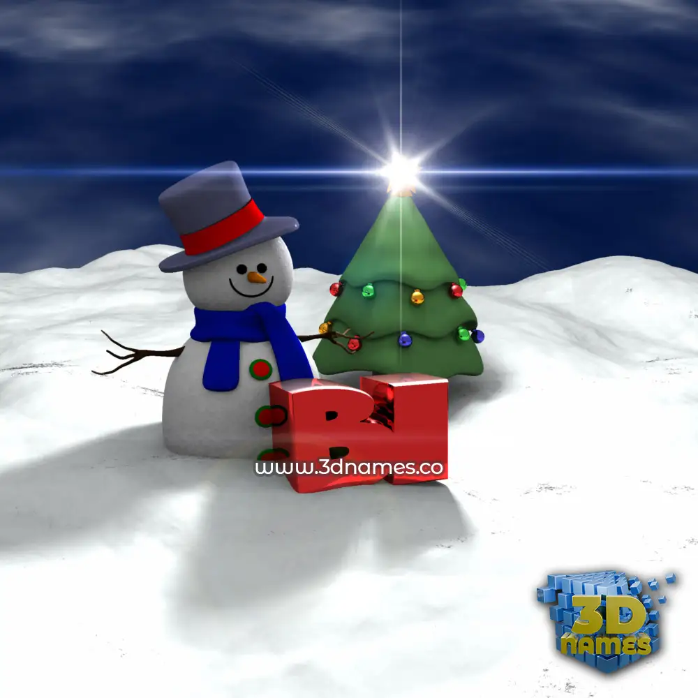 bi in Happy Xmas style - 3D name wallpaper