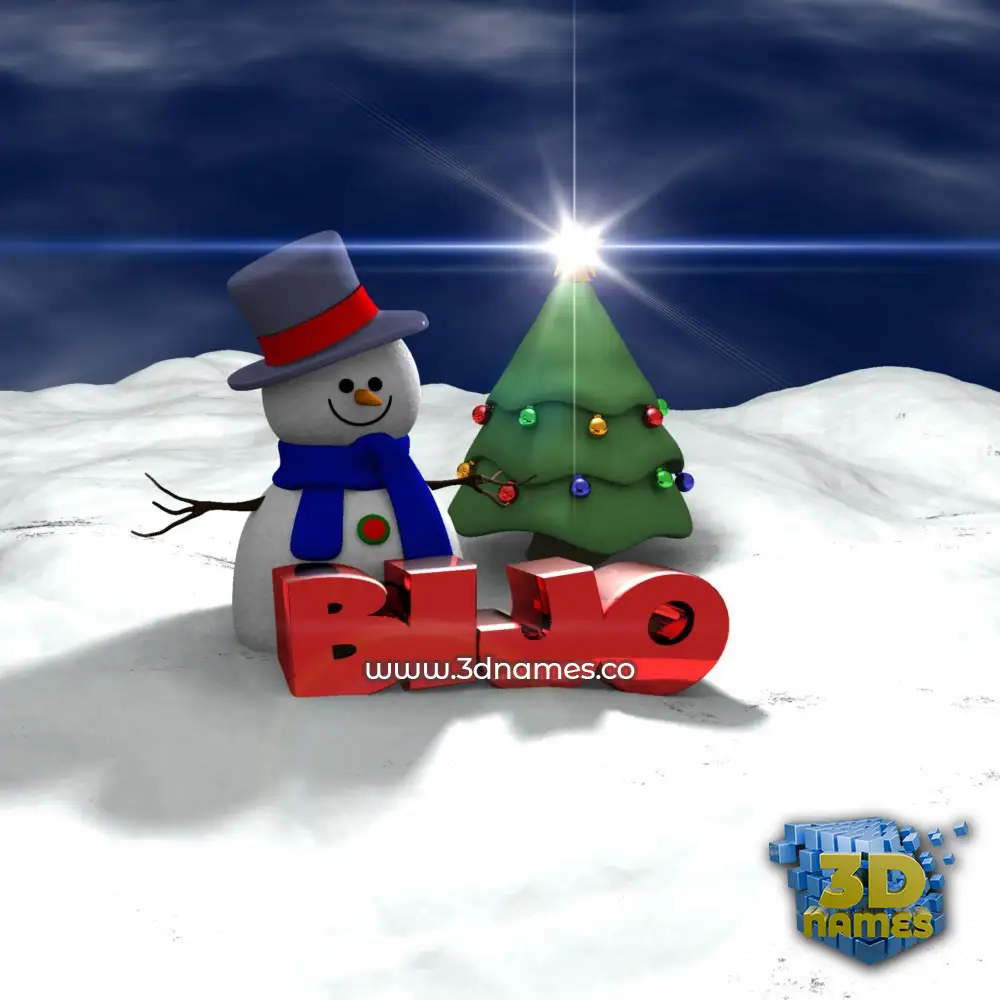 bijo in Happy Xmas style - 3D name wallpaper