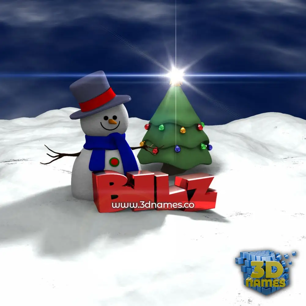 bilz in Happy Xmas style - 3D name wallpaper