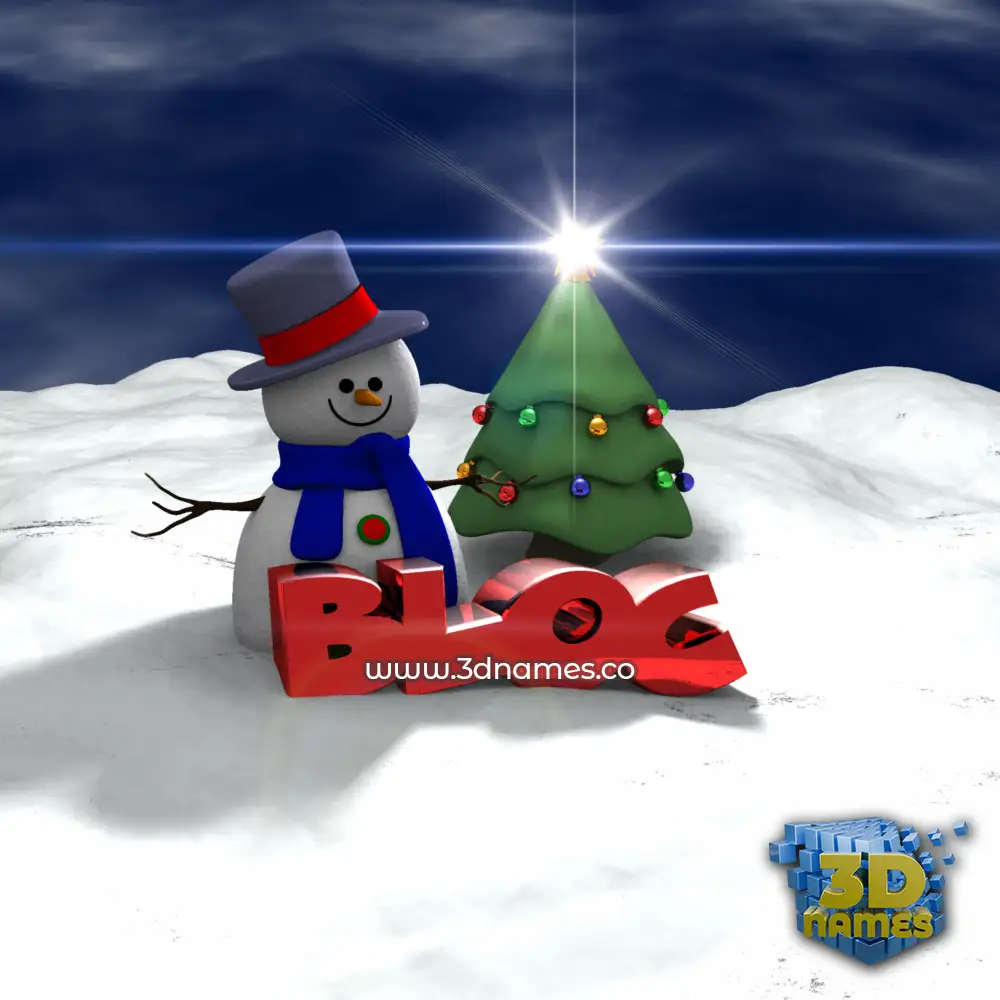 bloc in Happy Xmas style - 3D name wallpaper