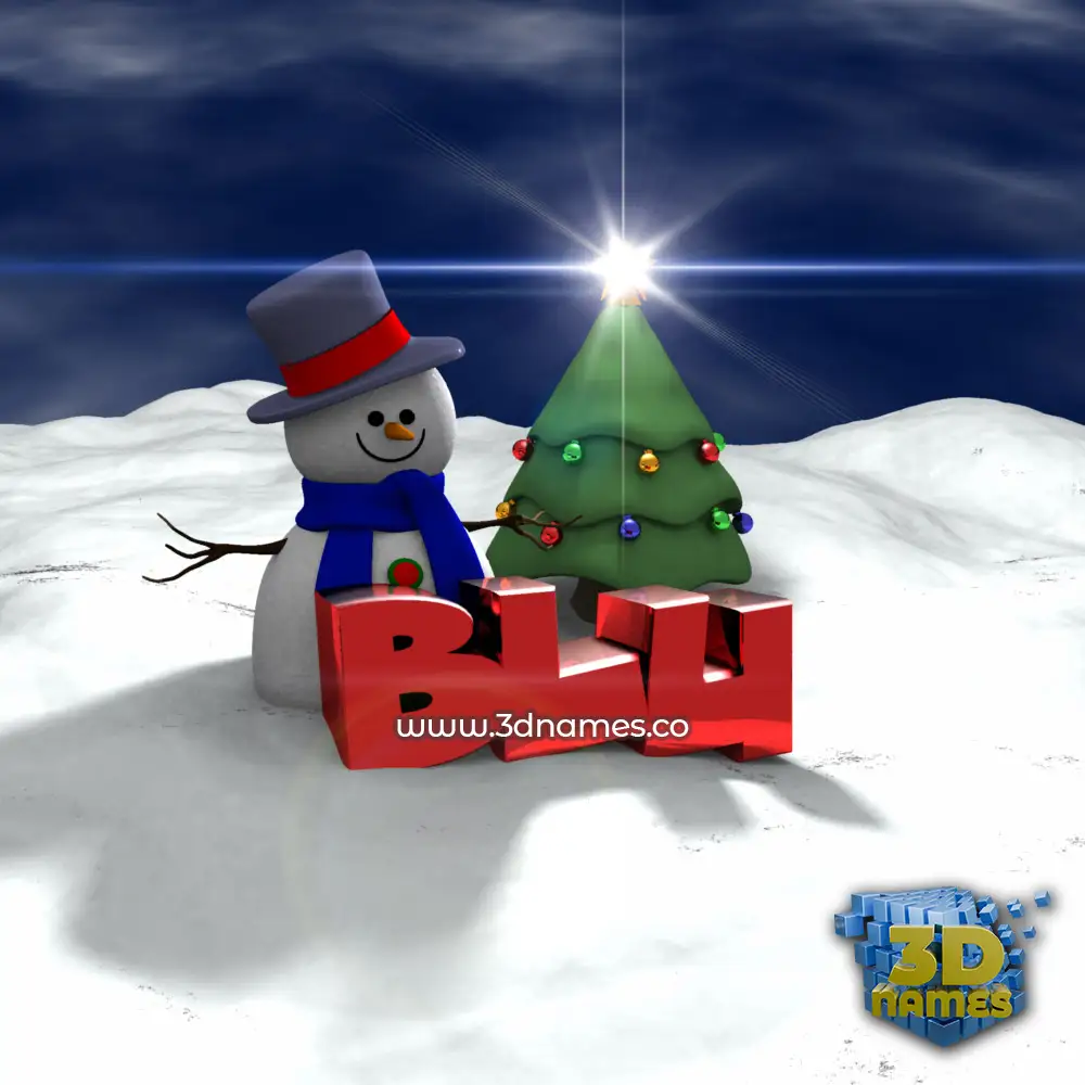 blu in Happy Xmas style - 3D name wallpaper